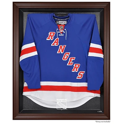 New York Rangers Brown Framed Logo Jersey Display Case