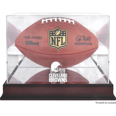 Cleveland Browns Mahogany Football Logo Display Case with Mirror Back