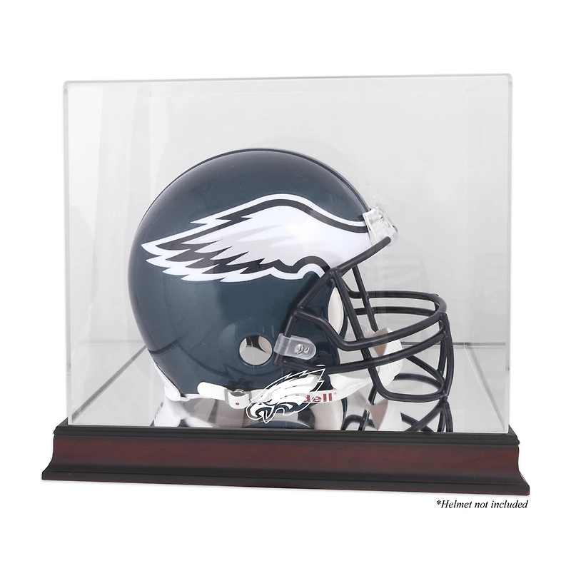 Philadelphia Eagles Mahogany Helmet Logo Display Case with Mirror Back