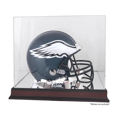 Philadelphia Eagles Mahogany Helmet Logo Display Case with Mirror Back