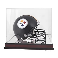 Pittsburgh Steelers Mahogany Helmet Logo Display Case with Mirror Back