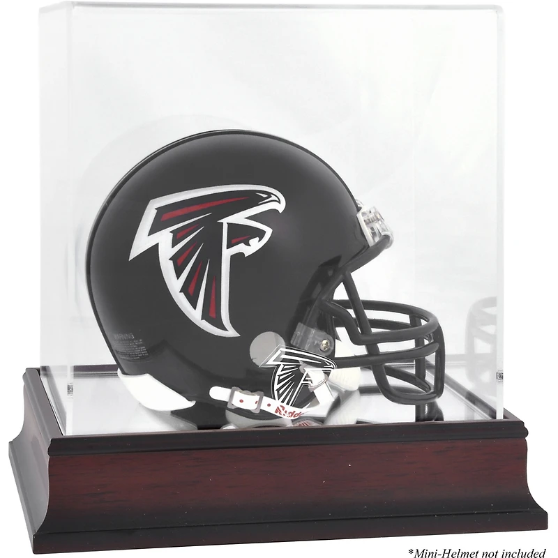 Atlanta Falcons Mahogany Logo Mini Helmet Display Case