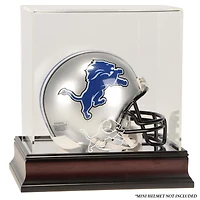 Detroit Lions Mahogany Logo Mini Helmet Display Case