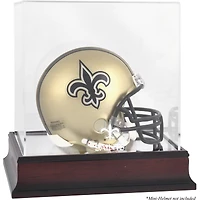 New Orleans Saints Mahogany Logo Mini Helmet Display Case