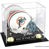 Miami Dolphins Golden Classic Logo Mini Helmet Display Case with 2005 Hall of Fame Lettering