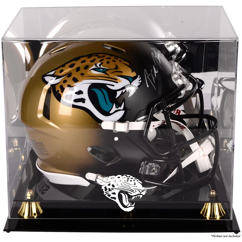 Jacksonville Jaguars (2013-Present) Golden Classic Helmet Display Case with Mirror Back