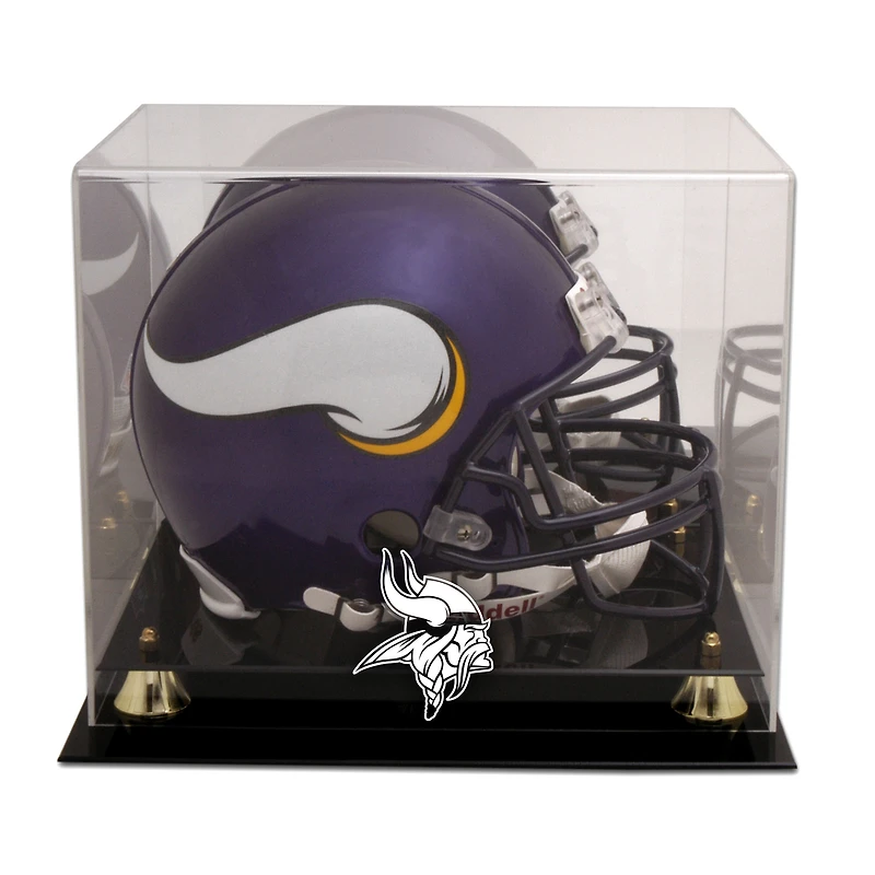 Minnesota Vikings (2013-Present) Golden Classic Helmet Display Case with Mirror Back