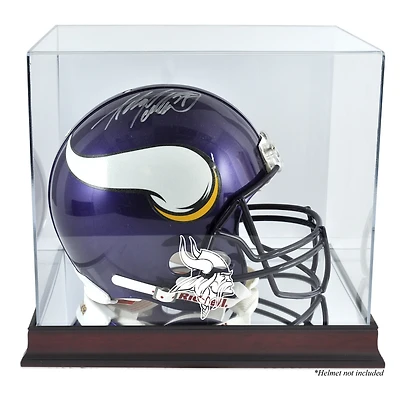 Minnesota Vikings (2013-Present) Mahogany Helmet Display Case with Mirror Back