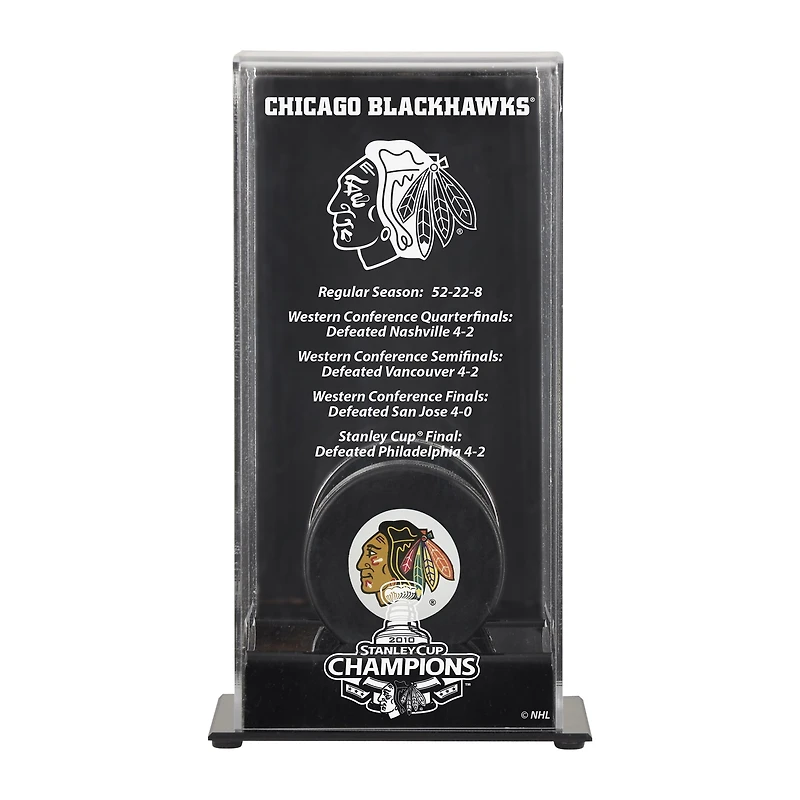 Chicago Blackhawks 2010 Stanley Cup Championship Logo Puck Display case with Puck