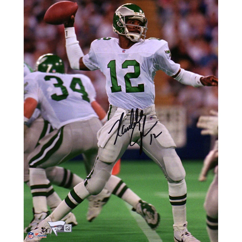 Randall Cunningham Philadelphia Eagles Autographed 8'' x 10'' White Throwing Photograph