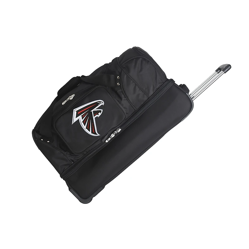 MOJO Atlanta Falcons Black 27'' 2-Wheel Drop Bottom Rolling Duffel Bag