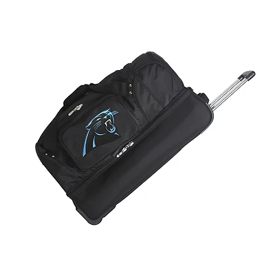 MOJO Carolina Panthers Black 27'' 2-Wheel Drop Bottom Rolling Duffel Bag