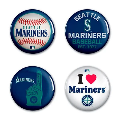 WinCraft Seattle Mariners 4-Pack Button Set