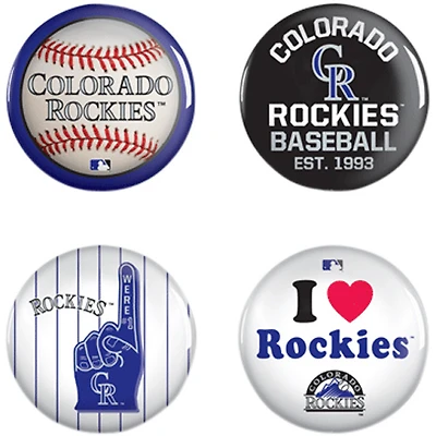 WinCraft Colorado Rockies 4-Pack Button Set