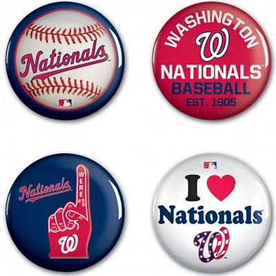 WinCraft Washington Nationals 4-Pack Button Set