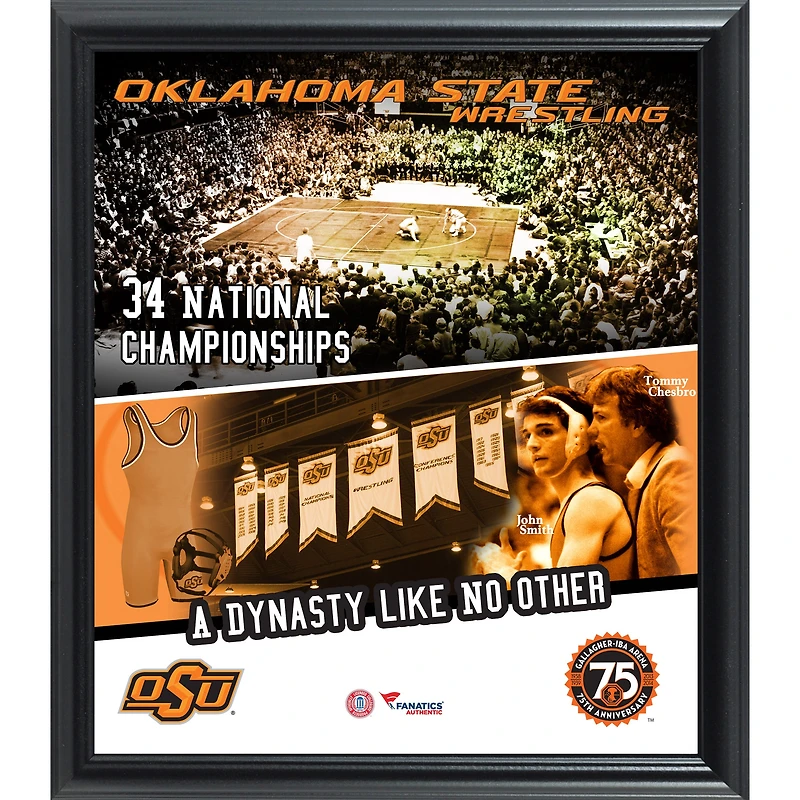 Oklahoma State Cowboys Wrestling 75th Anniversary Framed 15'' x 17'' Collage-Exclusive to Shop.okstate.com