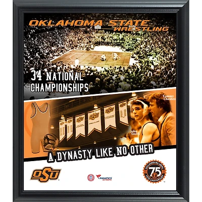 Oklahoma State Cowboys Wrestling 75th Anniversary Framed 15'' x 17'' Collage-Exclusive to Shop.okstate.com