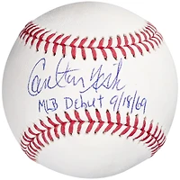 Carlton Fisk Boston Red Sox Autographed Baseball with MLB Debut 9/18/69 Inscription