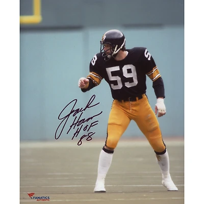 Jack Ham Pittsburgh Steelers Autographed 8'' x 10'' Pointing Photograph with HOF 1988 Inscription