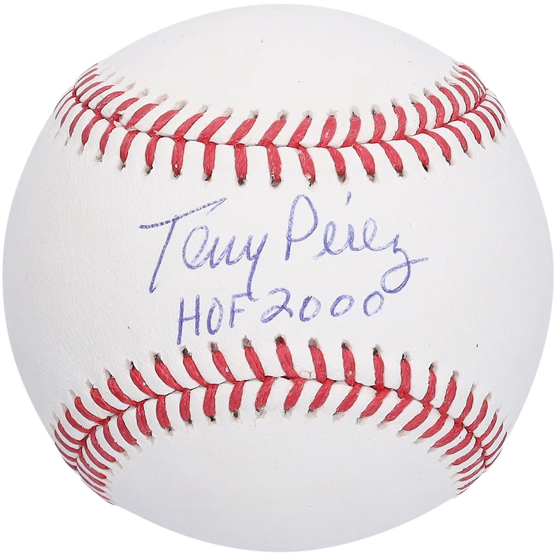 Tony Perez Cincinnati Reds Autographed Baseball with HOF 2000 Inscription
