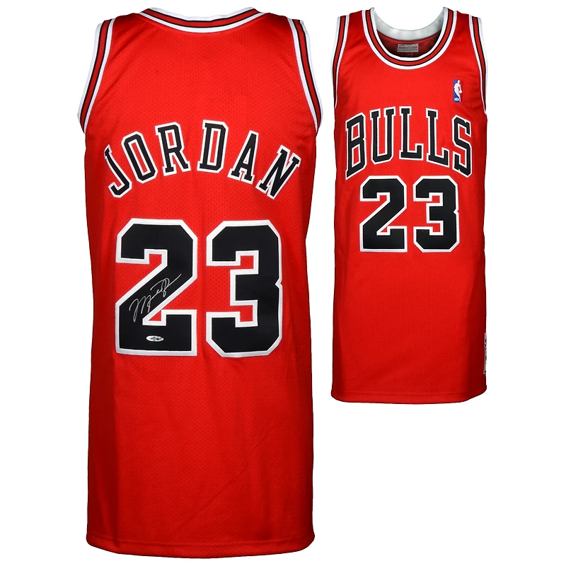 Michael Jordan Chicago Bulls Autographed 1997-98 Mitchell & Ness Red Jersey-Upper Deck