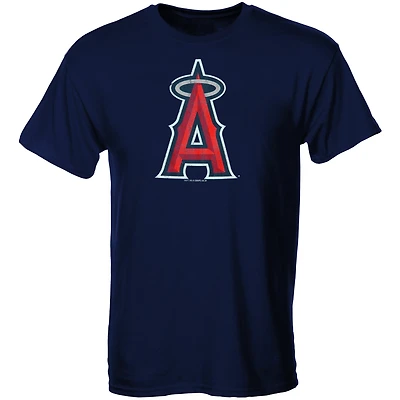 Los Angeles Angels Youth Distressed Logo T-Shirt - Navy Blue