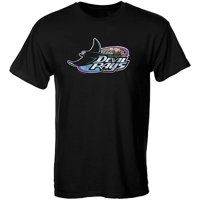 Youth Soft as a Grape Black Tampa Bay Rays Cooperstown Collection T-Shirt