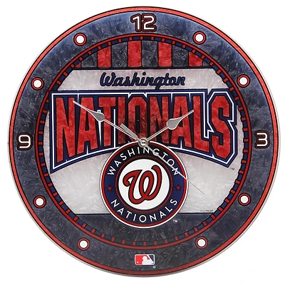 Washington Nationals Art Glass Clock