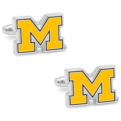 Michigan Wolverines SilverPlated Logo Cufflinks
