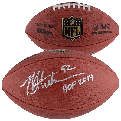 Michael Strahan New York Giants Autographed Duke Pro Football with "HOF 2014" Inscription