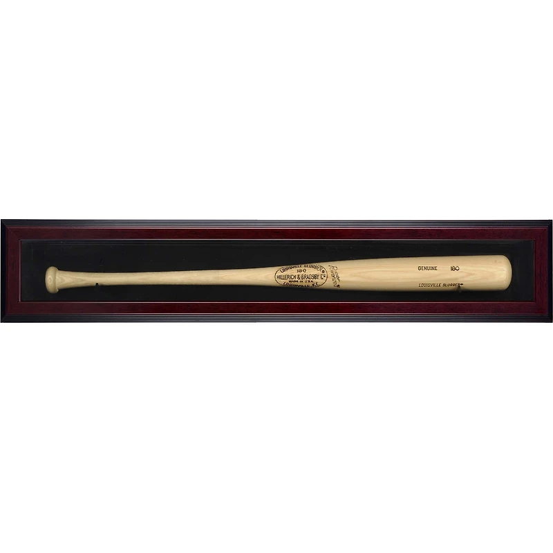 Mahogany Framed Wall-Mounted Single Bat Display Case