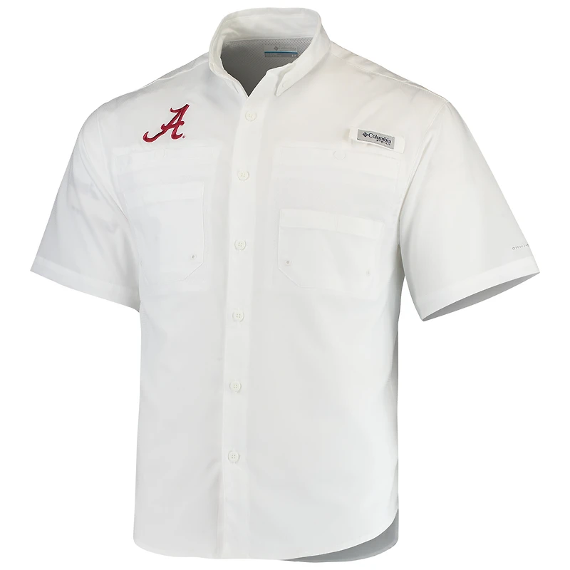 Men's Columbia White Alabama Crimson Tide PFG Tamiami Shirt
