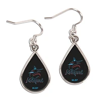 WinCraft Miami Marlins Tear Drop Dangle Earrings