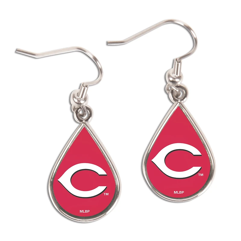 WinCraft Cincinnati Reds Tear Drop Dangle Earrings