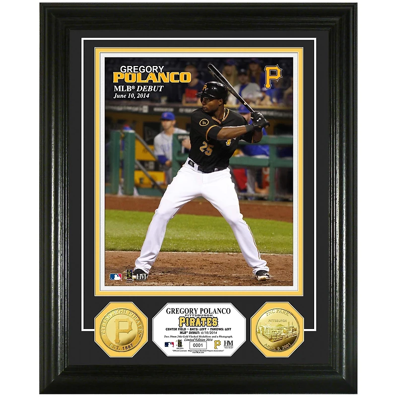Gregory Polanco Pittsburgh Pirates MLB Debut Gold Coin Photomint