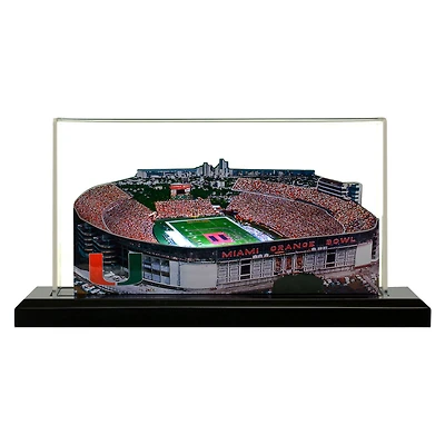 Miami Hurricanes 9" x 4" Light Up Stadium with Display Case
