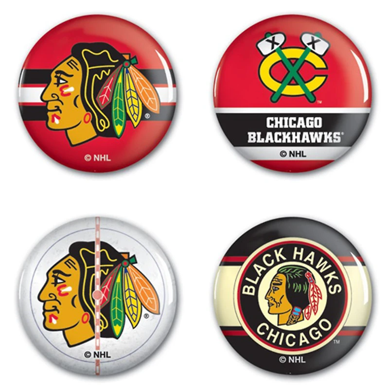 WinCraft Chicago Blackhawks 4-Pack Button Set