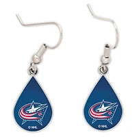 WinCraft Columbus Blue Jackets Tear Drop Dangle Earrings