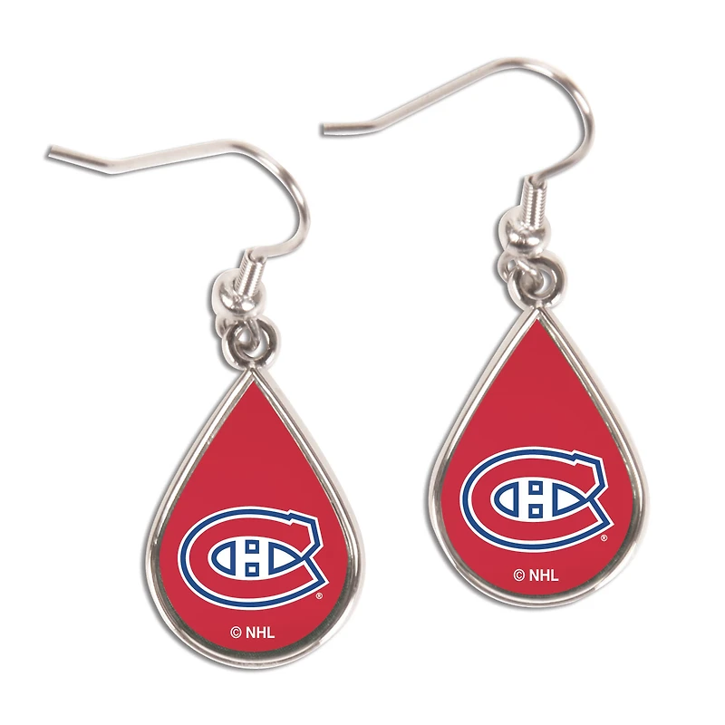 WinCraft Montreal Canadiens Tear Drop Dangle Earrings