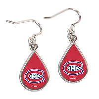 WinCraft Montreal Canadiens Tear Drop Dangle Earrings
