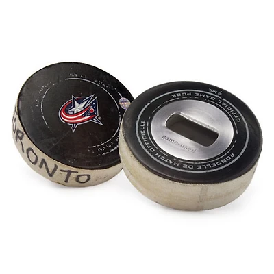 Tokens & Icons Columbus Blue Jackets Game-Used Puck Bottle Opener