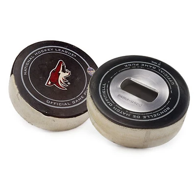 Tokens & Icons Arizona Coyotes Game-Used Puck Bottle Opener