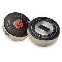 Tokens & Icons Calgary Flames Game-Used Puck Bottle Opener