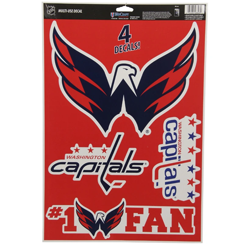 Washington Capitals WinCraft 11" x 17" Multi-Use Decal Sheet