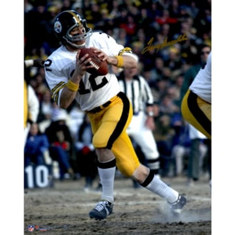 Terry Bradshaw Pittsburgh Steelers Autographed 16'' x 20'' White Jersey Photograph