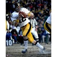 Terry Bradshaw Pittsburgh Steelers Autographed 16'' x 20'' White Jersey Photograph
