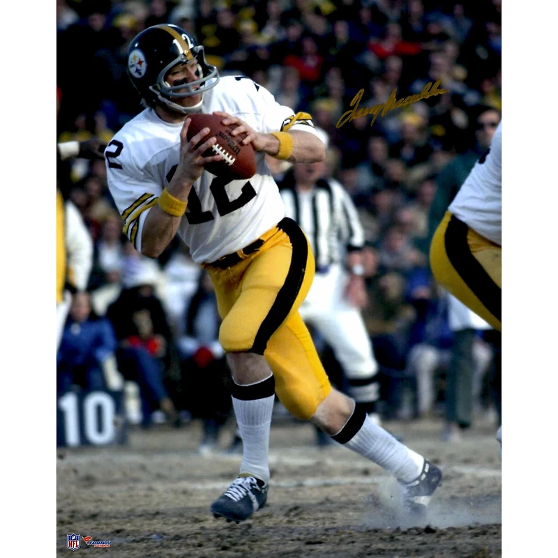 Terry Bradshaw Pittsburgh Steelers Autographed 16'' x 20'' White Jersey Photograph