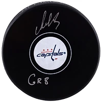 Alex Ovechkin Washington Capitals Autographed Hockey Puck with The "GR8" Inscription