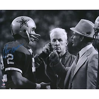 Roger Staubach Dallas Cowboys Autographed 16" x 20" Talking with Tom Landry Photograph