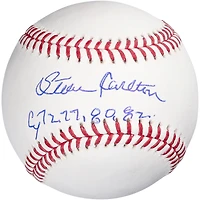 Steve Carlton Philadelphia Phillies Autographed Baseball with Cy 72 77 80 82 Inscription
